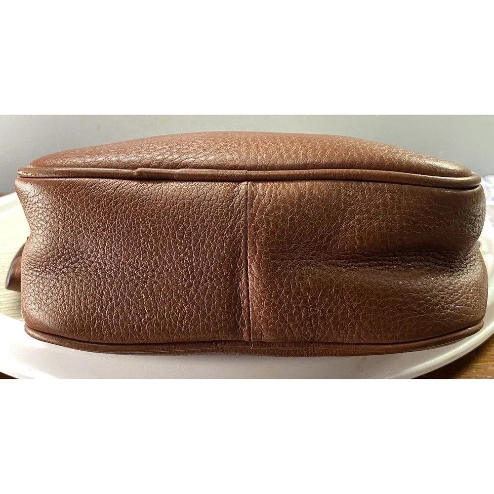 J CREW Women's Signet Crossbody Purse Chestnut‎ Brown Italian leather Bag 6x8x3